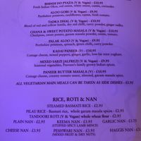 More vegan options in the starters section at Tabla Indian Restaurant in Perth