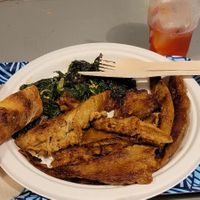 Fried seitan and chard at Col Cavolo - Vegan Bistrot in Rome