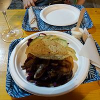 Tacos made from chickpeas at Col Cavolo - Vegan Bistrot in Rome