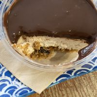 Peanut butter cheesecake with chocolate topping  at Col Cavolo - Vegan Bistrot in Rome