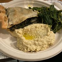 Erbazzone with hummus at Col Cavolo - Vegan Bistrot in Rome