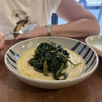 Soup of the day (fava bean with greens)  at Col Cavolo - Vegan Bistrot in Rome