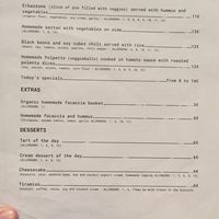 Menu at Col Cavolo - Vegan Bistrot in Rome