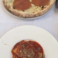 Lasagne, pizza fume  at La Soffitta Renovatio in Rome