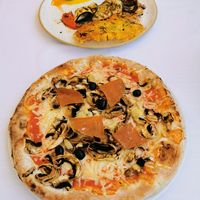 Vegan pizza capricciosa at La Soffitta Renovatio in Rome