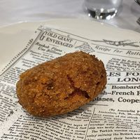 Supplì (tomato and cheese)  at La Soffitta Renovatio in Rome