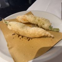 Fried zucchini flowers  at La Soffitta Renovatio in Rome