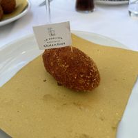 Rice ball  at La Soffitta Renovatio in Rome