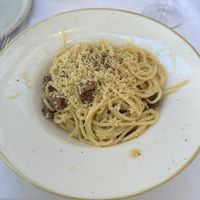 Vegan carbonara  at La Soffitta Renovatio in Rome