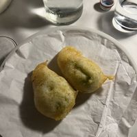 fried zucchini flowers  at La Soffitta Renovatio in Rome