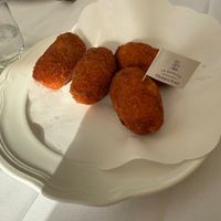 rice ball appetizer  at La Soffitta Renovatio in Rome