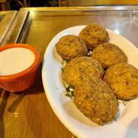 Falafels with tahini sauce at Amir Restaurante in Rio De Janeiro