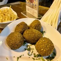 Kibes filled with spinach.  at Amir Restaurante in Rio De Janeiro