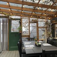 Outside covered eating area is adorable!  at Wanda's Cafe + Bakery in Nehalem