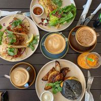 Cheeseburger, tacos and sausage roll  at Nurcha Kawana in Birtinya