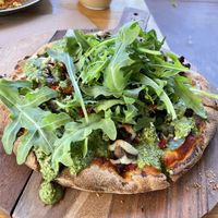 Pesto pizza😄lots of rocket!  #Veganuary at Nurcha Kawana in Birtinya