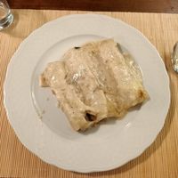 Canelones de setas at Can Baumes in Tavertet