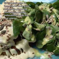 Mushroom Benedict Eggs at Rubik's in Thessaloniki