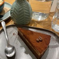Vegan mocha cheesecake at Rubik's in Thessaloniki