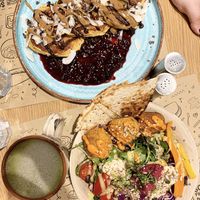 Sweet Pancakes and Falafel Bowl  at Rubik's in Thessaloniki