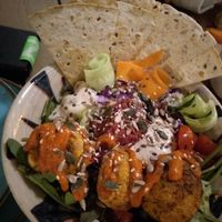 Falafel Buddha bowl at Rubik's in Thessaloniki