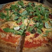 Vegan pizza at Rubik's in Thessaloniki