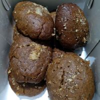 Vegan "melomakarona" aka small cakes with agave syrup instead of honey. Usually made during Christmas period in Greece. at Rubik's in Thessaloniki