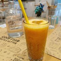 Orange ginger and turmeric smoothie at Rubik's in Thessaloniki