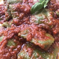 Tortelli di verdure con pomodoro e basilico vegani at La Tegia Di Ogni in Forli