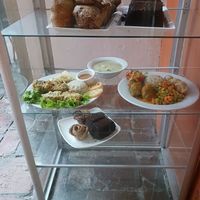 Menu del Dia options, plus pastries at La Revolución de la Cuchara in Bogota