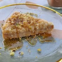 Vegan kunafa. This is very nice at Alkalime in Abu Dhabi