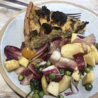 Brocoli quiche with salad   at Land & Monkeys - Amsterdam in Paris