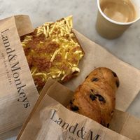Croque monsieur & chocolate chip pastry (forgot the name)  at Land & Monkeys - Amsterdam in Paris