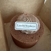 Hazelia: hazelnut mousse and ganache over a hazelnut crust  at Land & Monkeys - Amsterdam in Paris