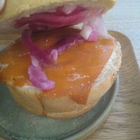 Vegan salmon bagel at Land & Monkeys - Amsterdam in Paris