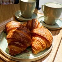 Croissants and Matcha Latte at Land & Monkeys - Amsterdam in Paris
