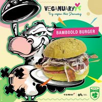 bamboo whole wheat bun with rye seeds, beetroot with lentils and potato burger with smoky vegan mayo, coleslaw and tomato at Old Square in Cagliari