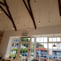 Main dining area at Radius 7 in Stoke Fleming