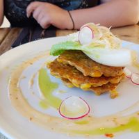 Sweetcorn & Chilli Fritters at Radius 7 in Stoke Fleming