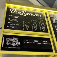 Menu  at Van Leeuwen Artisan Ice Cream in East Rutherford
