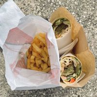Large wrap and fries   at Falafel House in Tirana