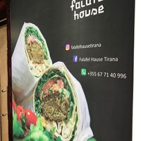 Display at Falafel House in Tirana