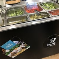 The salad bar at Falafel House in Tirana