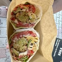 XL falafel wrap   at Falafel House in Tirana