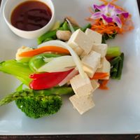 Steamed vegetables with teriyaki sauce at Thai Sushi by KJ in Naples