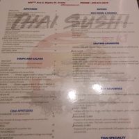 Part of their menu at Thai Sushi by KJ in Naples