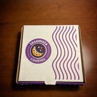 Box 😂 but very good cookies  at Insomnia Cookies in Philadelphia
