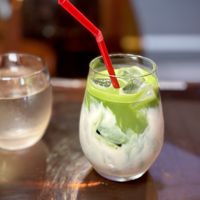 Iced Oat Milk Matcha Latte  at Vegan Gyoza Yu Cafe in Tokyo