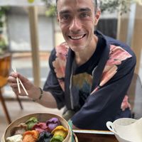 Steamed gyoza set. Delicious !  at Vegan Gyoza Yu Cafe in Tokyo