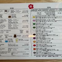 Menu  at Vegan Gyoza Yu Cafe in Tokyo